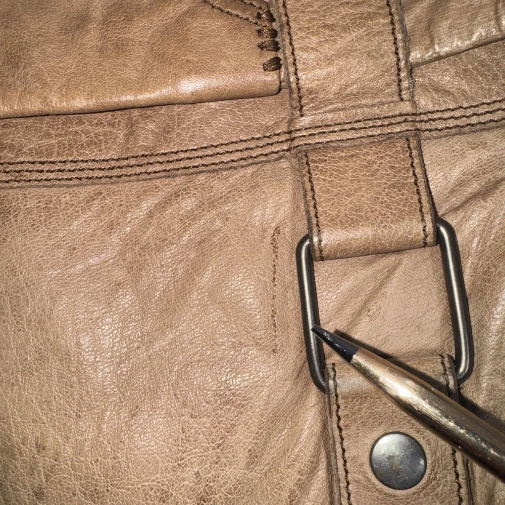 Vintage Hollies Stockholm  Leather Messenger Bag Distressed Tan Patinaed BOHO